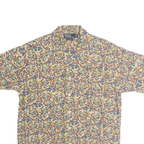 POLO RALPH LAUREN Mens Cream & Red Pattern Shirt S Cotton Summer Casual