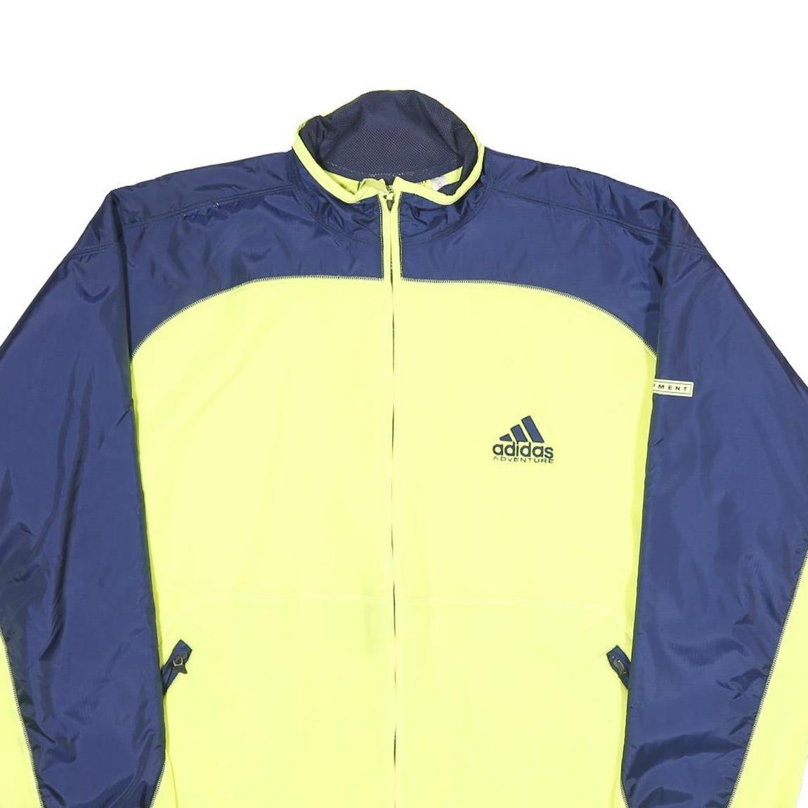 ADIDAS Mens Yellow & Blue Adventure Zip Up Polyester Jacket L Sports Track