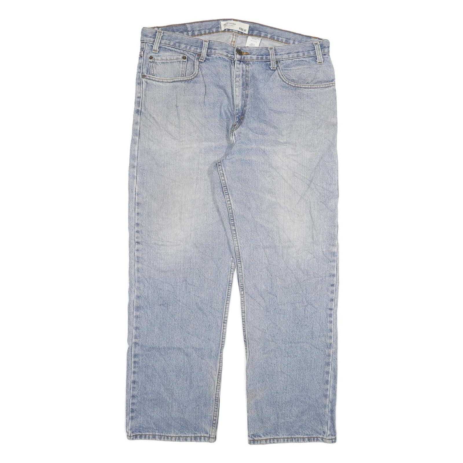 LEVI'S Mens Regular Fit Blue Denim Jeans W38 L30 Classic Cotton Blend Zip