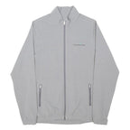 ADIDAS Womens Grey Jacket M Polyester Zip Plain Casual Sportswear