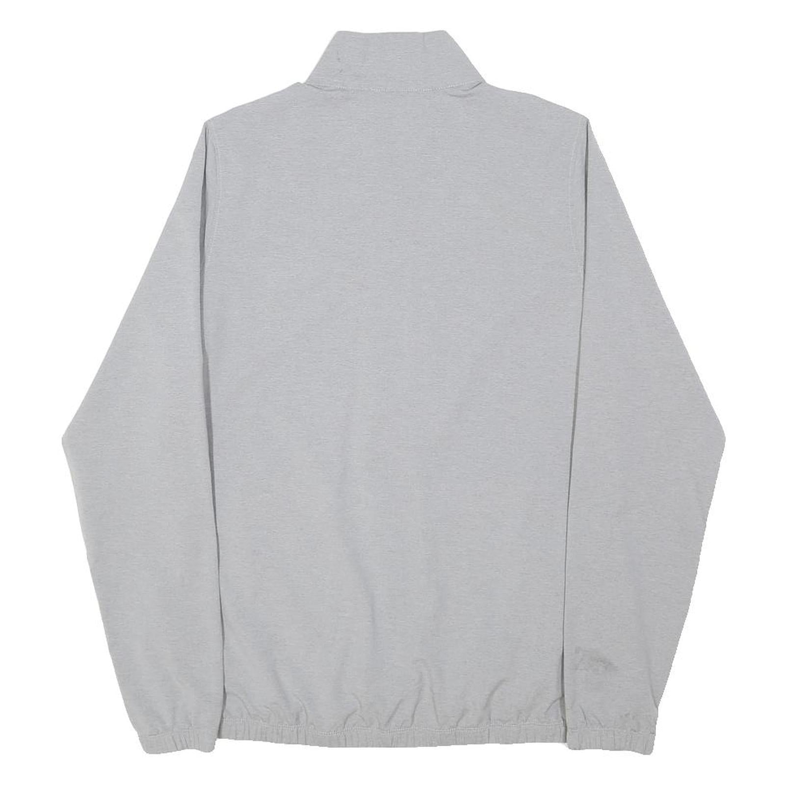 ADIDAS Womens Grey Jacket M Polyester Zip Plain Casual Sportswear