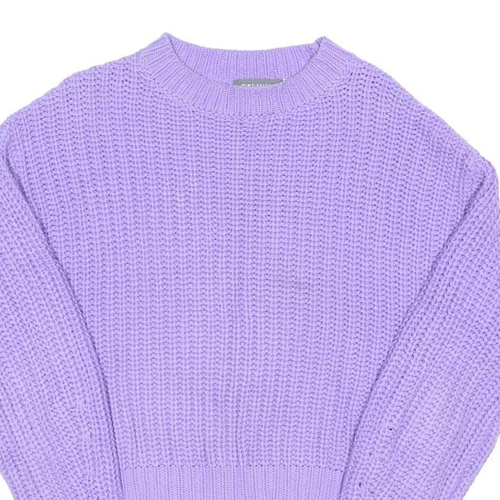 MINT VELVET Womens Lilac Plain Jumper Crew Neck Basic Knit S Cotton Blend Soft