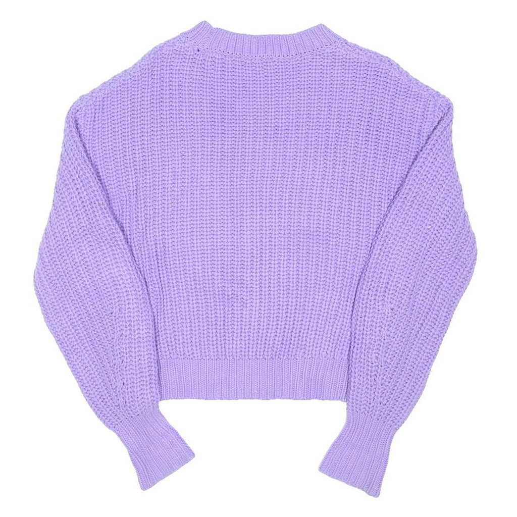 MINT VELVET Womens Lilac Plain Jumper Crew Neck Basic Knit S Cotton Blend Soft