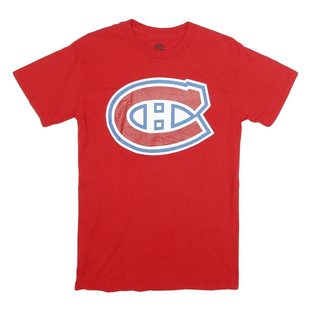 NHL Mens Red Montreal Canadiens T-Shirt S Short Sleeve Crew Neck Cotton