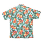 TOMMY HILFIGER Mens Blue Green & Orange Hawaiian Shirt M Rayon Summer Tropical