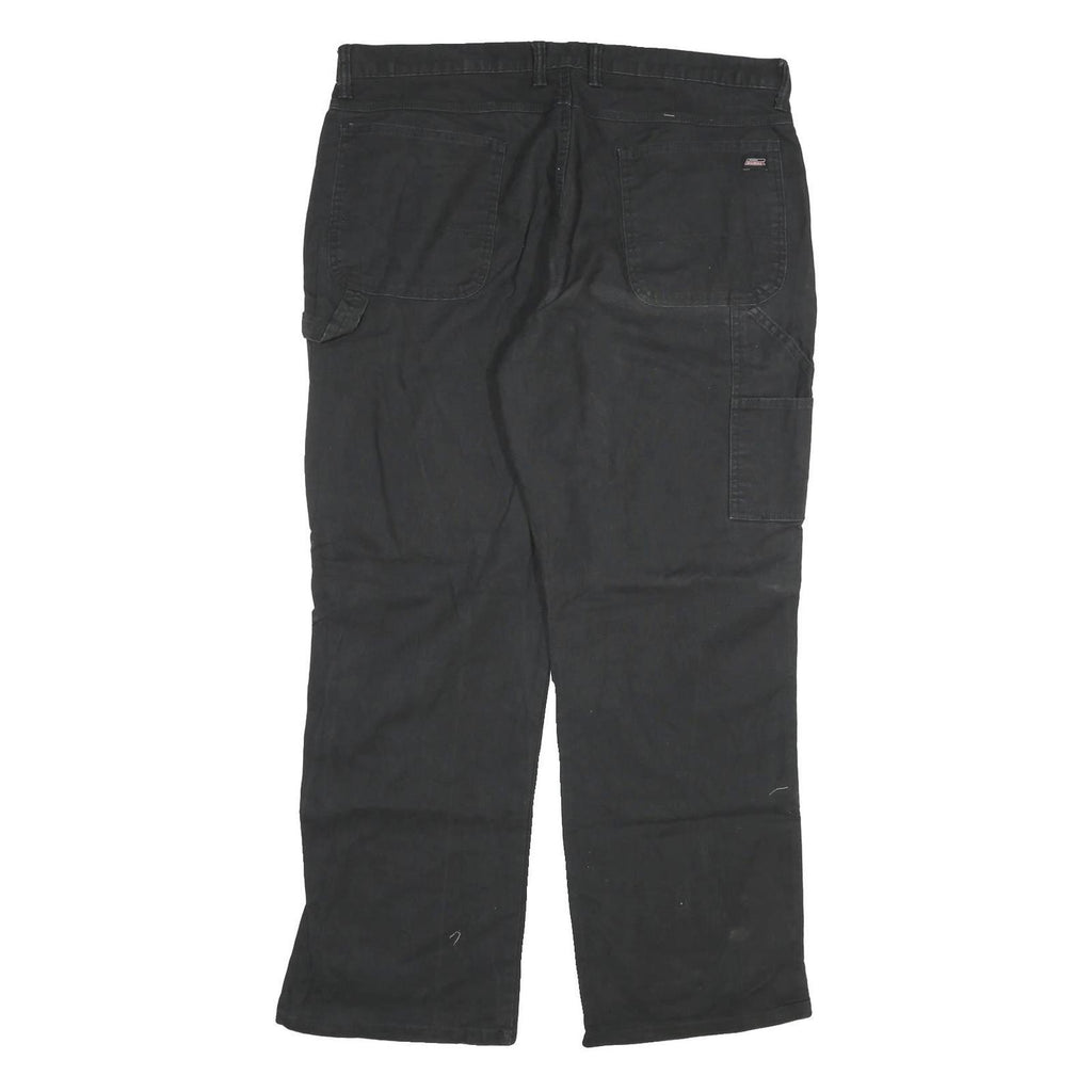 DICKIES Mens Black Regular Fit Denim Jeans W40 L32 Workwear Canvas Zip