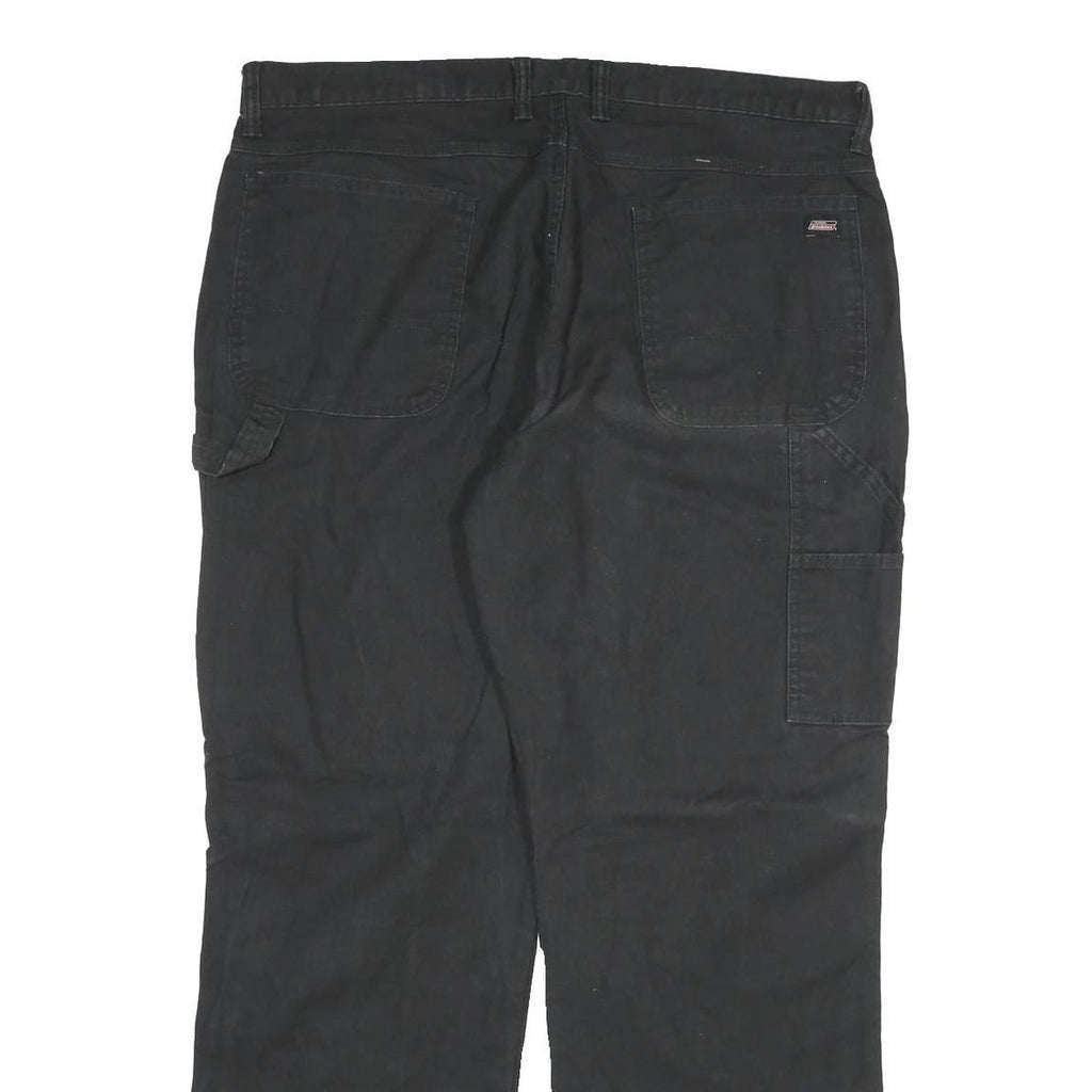 DICKIES Mens Black Regular Fit Denim Jeans W40 L32 Workwear Canvas Zip