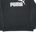PUMA Mens Black Sweatshirt XL Crew Neck Cotton Blend Pullover Logo