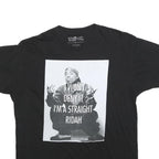 TUPAC Mens Black Graphic T-Shirt L Short Sleeve Crew Neck Cotton Blend