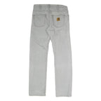 CARHARTT Mens Regular Fit Grey Denim Cotton Blend Jeans W32 L32 Button Closure