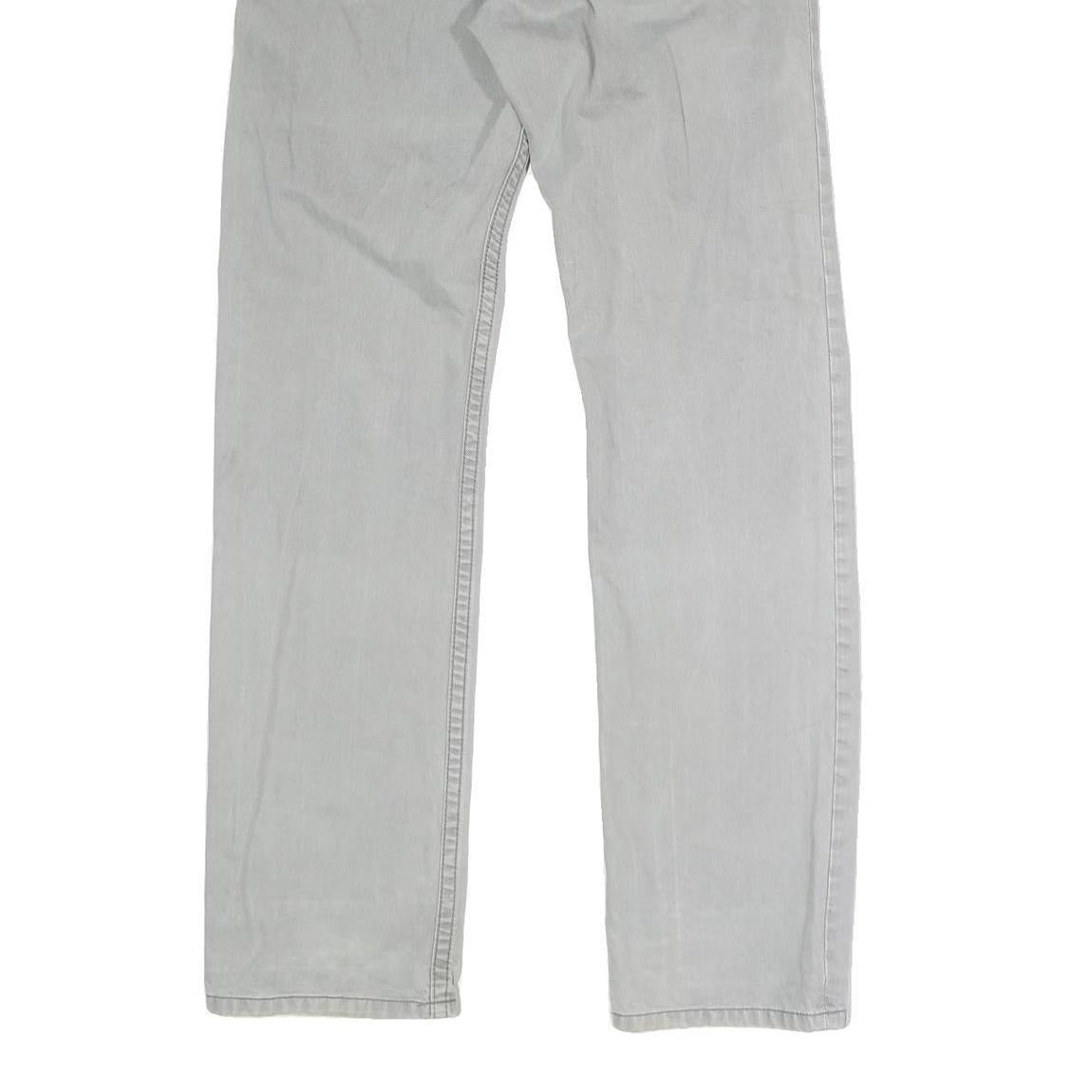 CARHARTT Mens Regular Fit Grey Denim Cotton Blend Jeans W32 L32 Button Closure