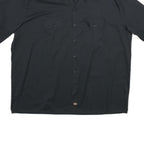 DICKIES Mens Black Cotton Work Shirt 2XL Button Up Short Sleeve Casual