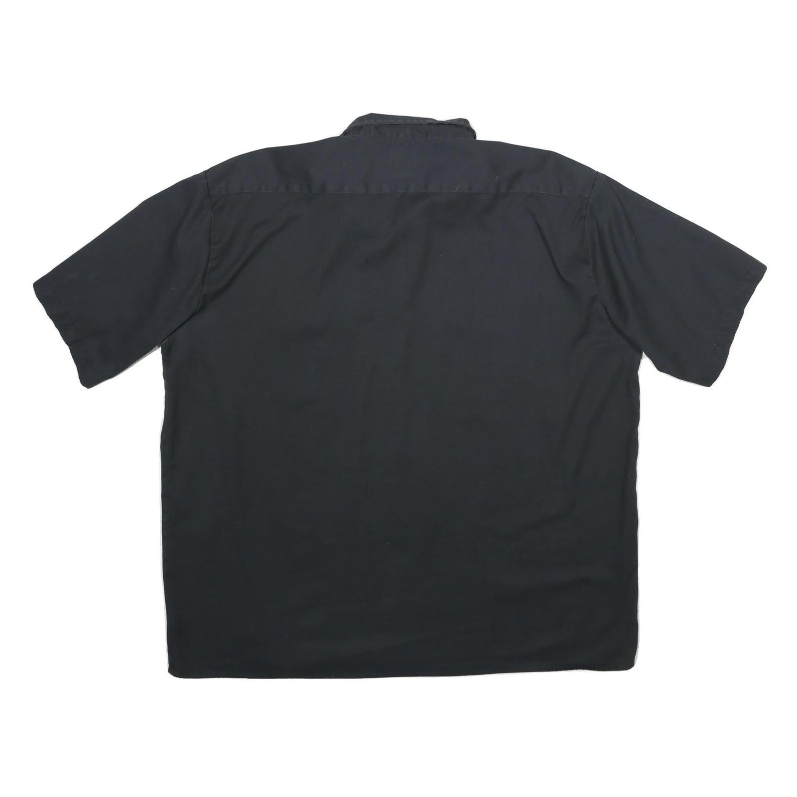 DICKIES Mens Black Cotton Work Shirt 2XL Button Up Short Sleeve Casual