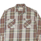 NORTHWEST TERRITORY Mens Brown & Cream Check Shirt XL Classic Button Up Cotton
