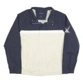 NAUTICA Mens Navy & Cream Colourblock Zip Jacket 2XL Polyester Blend Casual