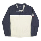 NAUTICA Mens Navy & Cream Colourblock Zip Jacket 2XL Polyester Blend Casual