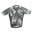 Mens Green Black & White Graphic Polyester T-Shirt XL Short Sleeve Zip Neck