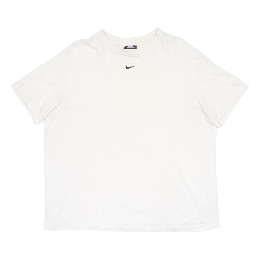 NIKE Mens White T-Shirt M Short Sleeve Crew Neck Minimal Logo Casual Wear
