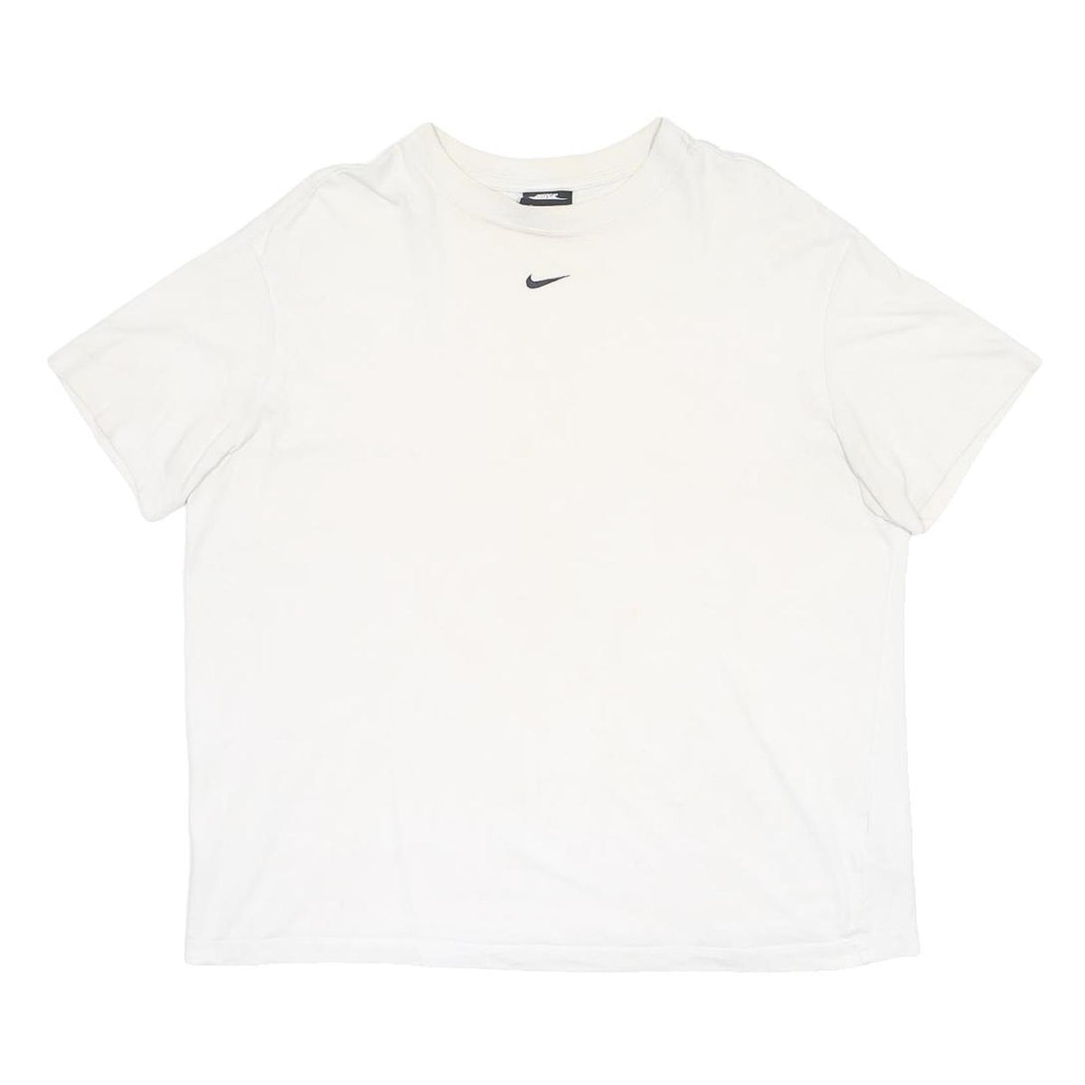 NIKE Mens White T-Shirt M Short Sleeve Crew Neck Minimal Logo Casual Wear