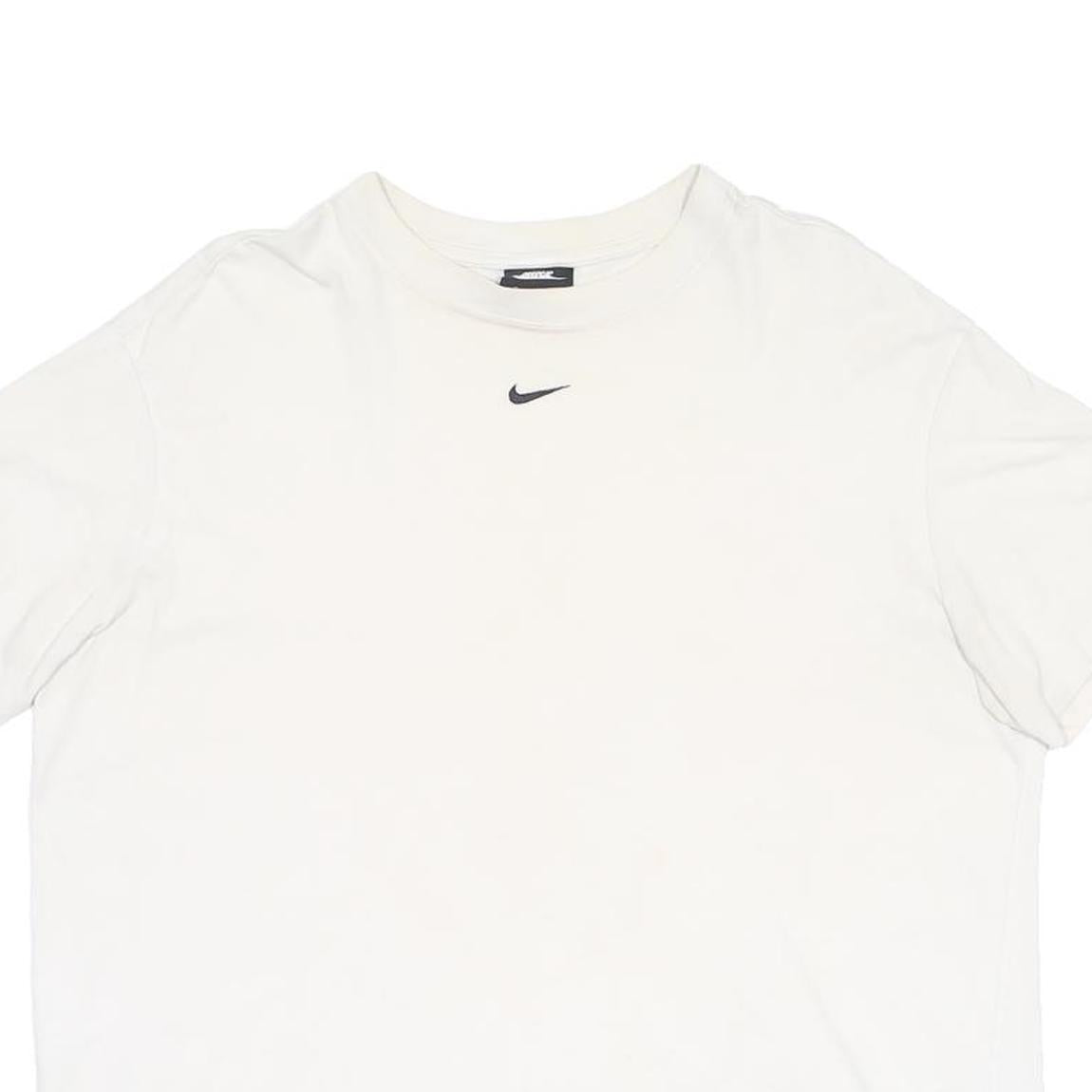 NIKE Mens White T-Shirt M Short Sleeve Crew Neck Minimal Logo Casual Wear