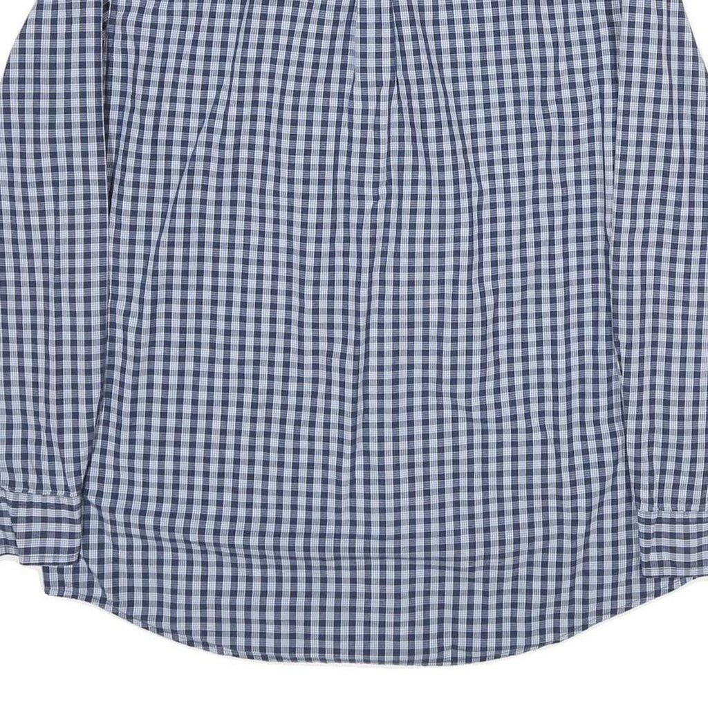 CHAPS Mens Blue & White Check Shirt L Cotton Long Sleeve Casual Classic