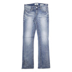 DAY TRIP Womens Slim Blue Denim Light Wash Jeans W30 L32 Classic Fit Zip