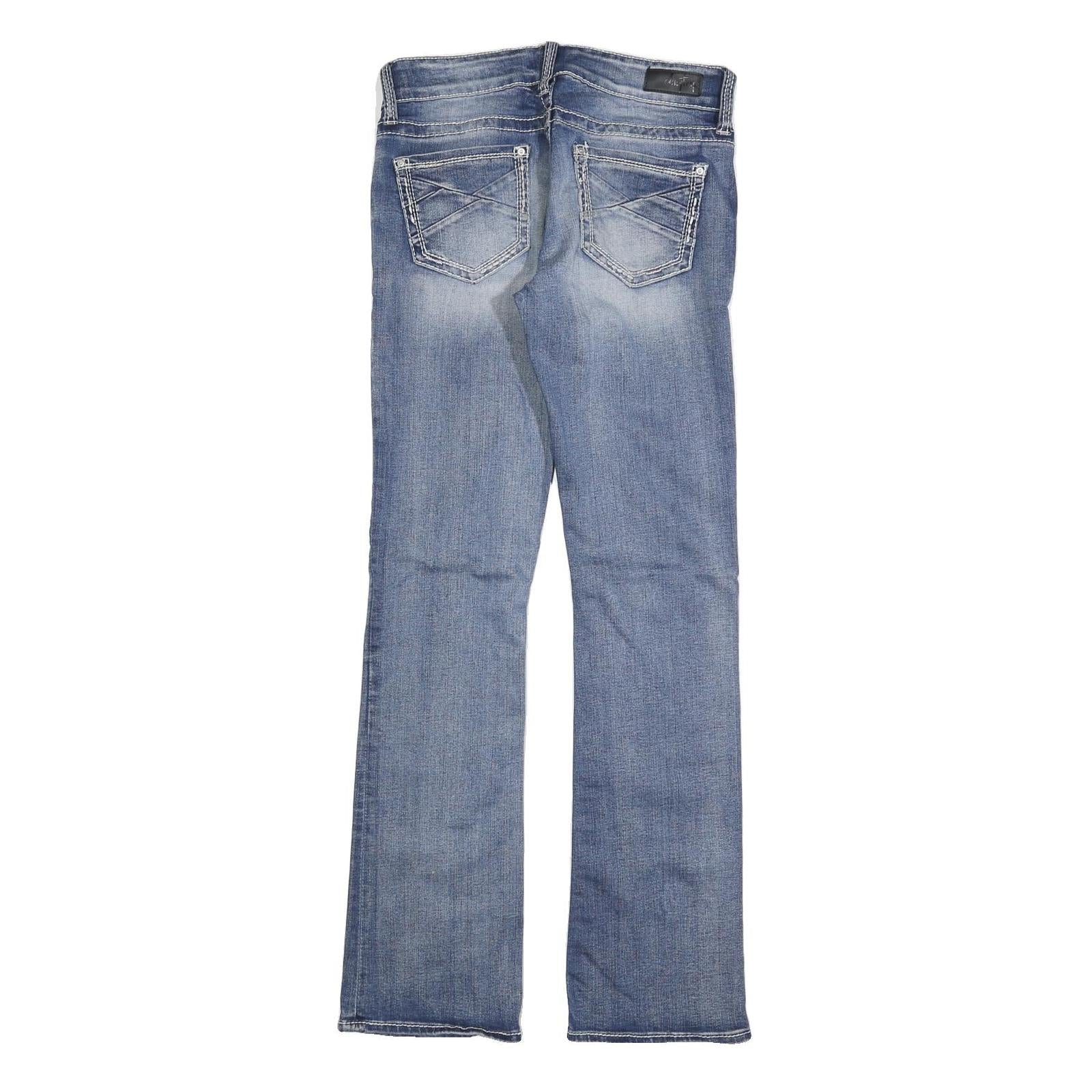 DAY TRIP Womens Slim Blue Denim Light Wash Jeans W30 L32 Classic Fit Zip