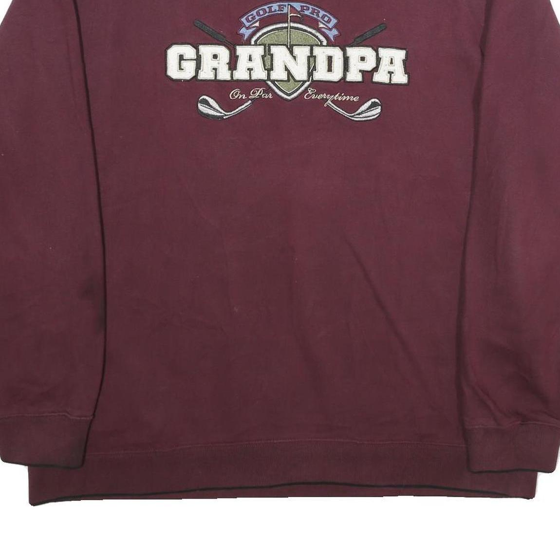 CROFT & BARROW Mens Maroon Golf Pro Grandpa Crew Neck L Cotton Blend Sweatshirt
