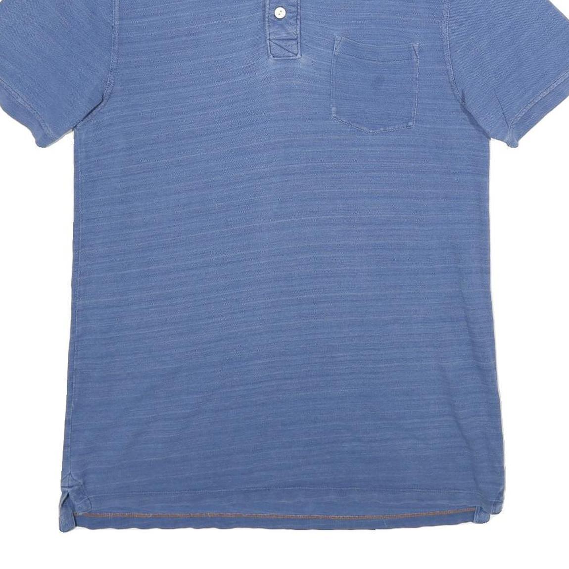 FAT FACE Mens Blue Short Sleeve Plain Polo Shirt M Cotton Casual Everyday