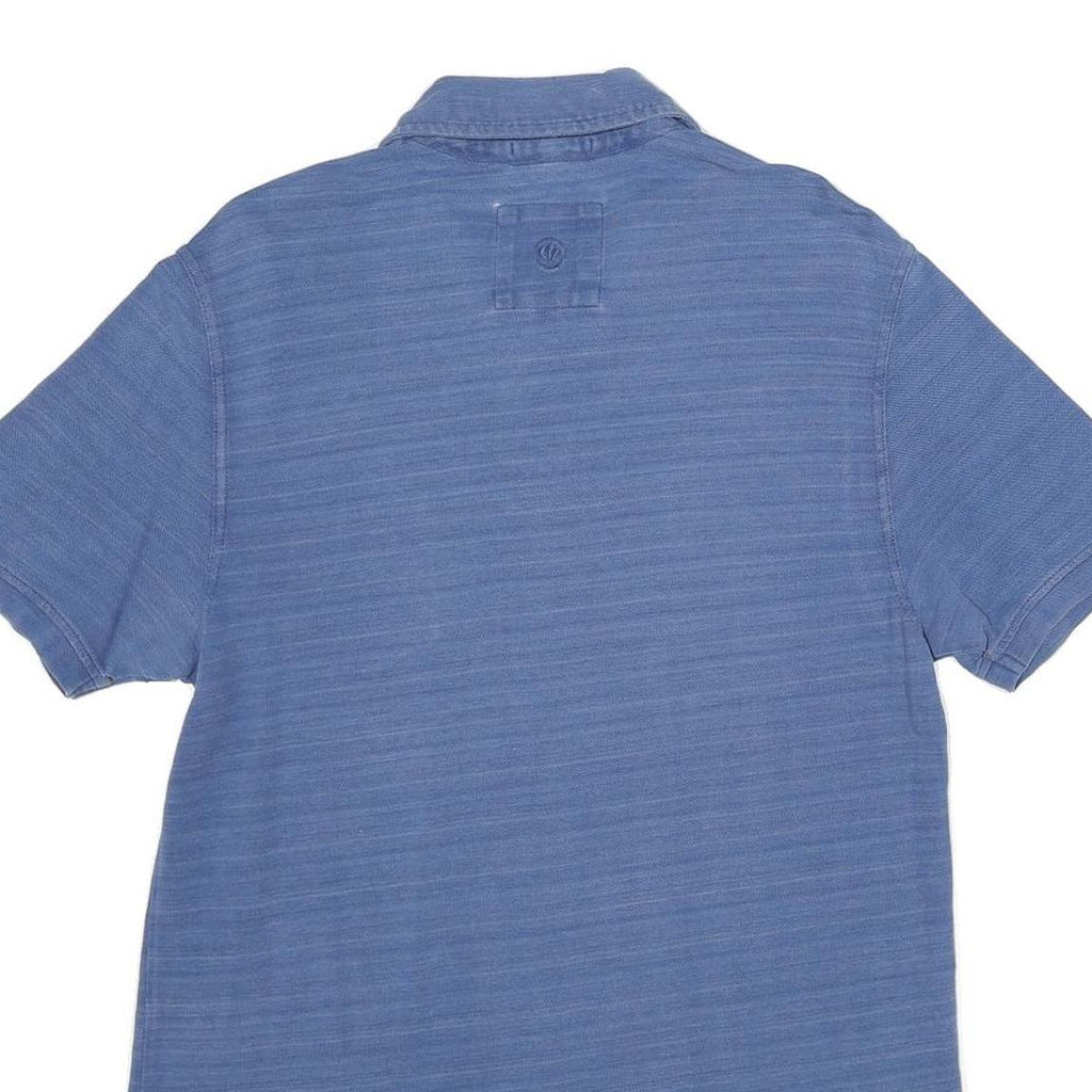 FAT FACE Mens Blue Short Sleeve Plain Polo Shirt M Cotton Casual Everyday