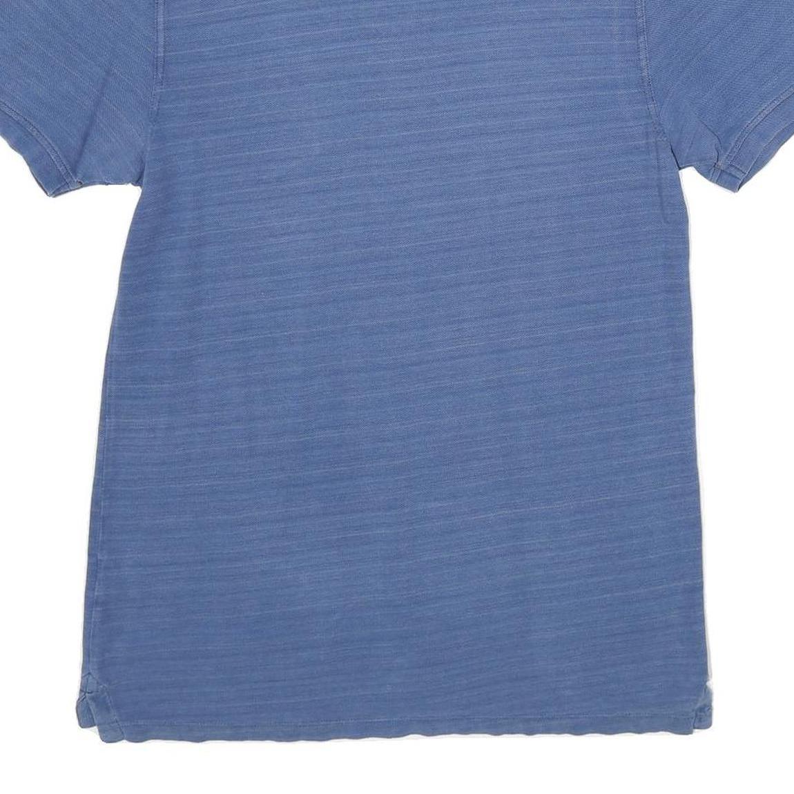 FAT FACE Mens Blue Short Sleeve Plain Polo Shirt M Cotton Casual Everyday