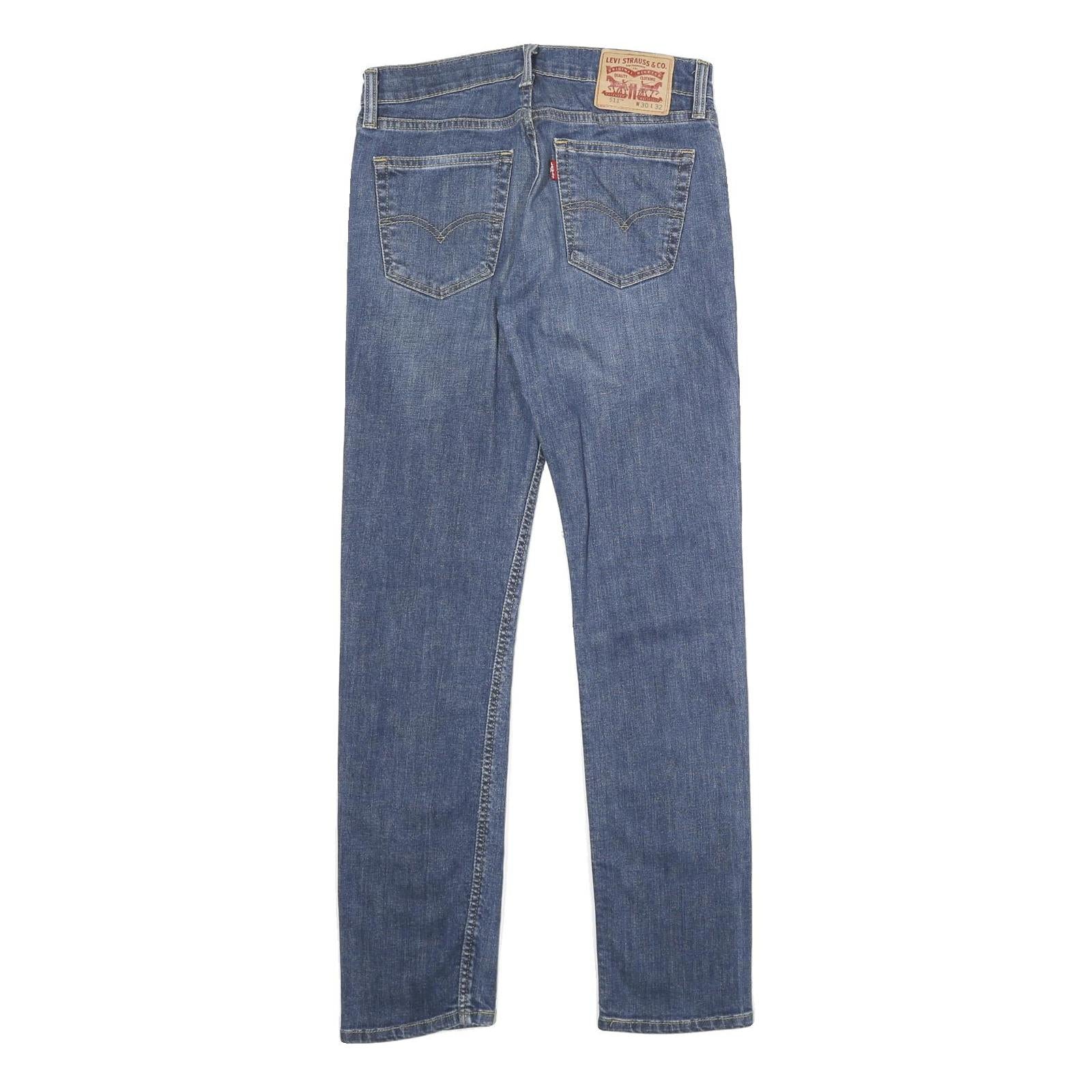 LEVI'S 511 Slim Mens Jeans Blue Slim Skinny Denim Medium W30 L32 Zip