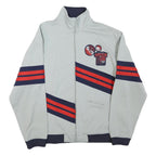 REEBOK Mens Grey & Navy Blue Athletic Jacket L Polyester Blend Zip Track Sports