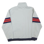 REEBOK Mens Grey & Navy Blue Athletic Jacket L Polyester Blend Zip Track Sports