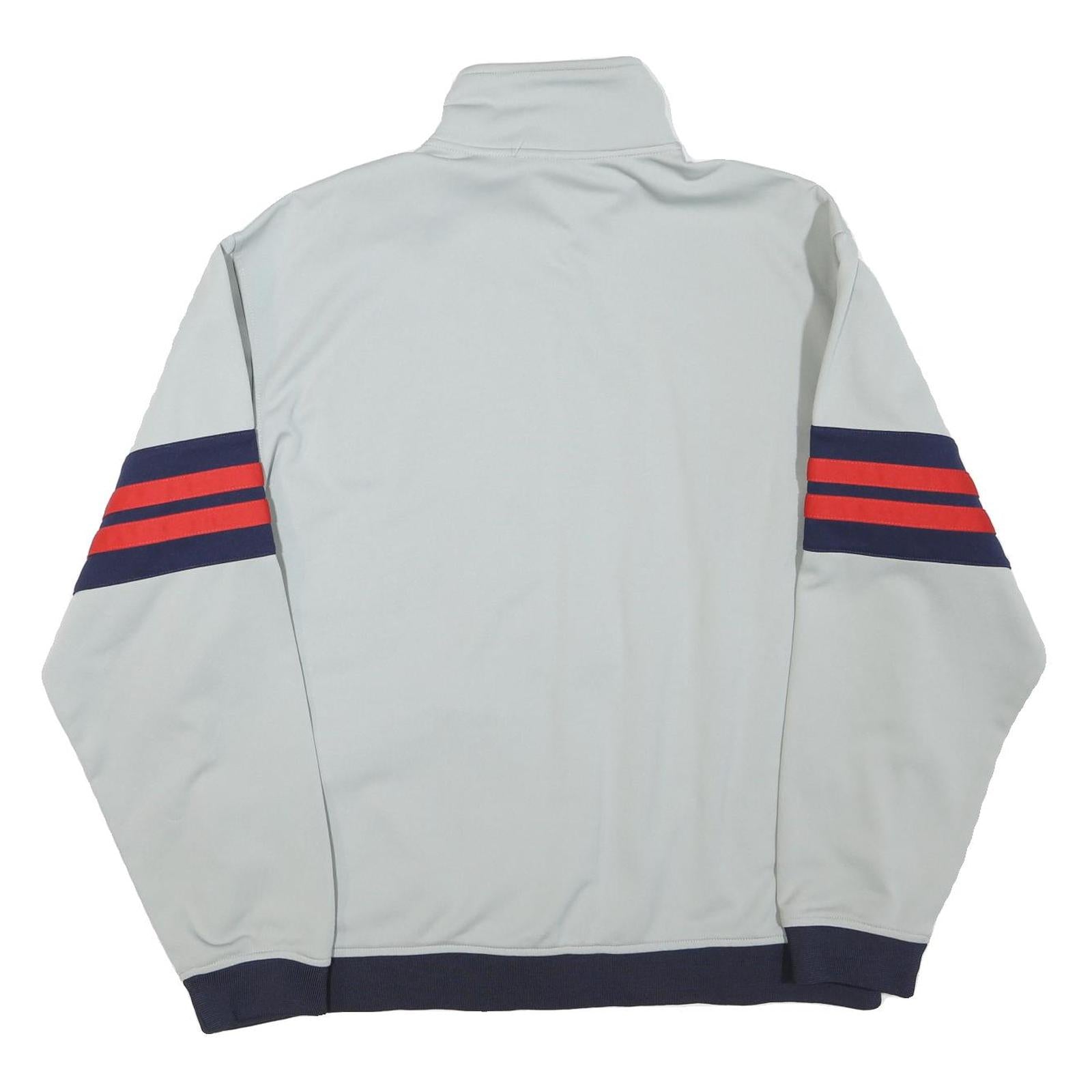 REEBOK Mens Grey & Navy Blue Athletic Jacket L Polyester Blend Zip Track Sports