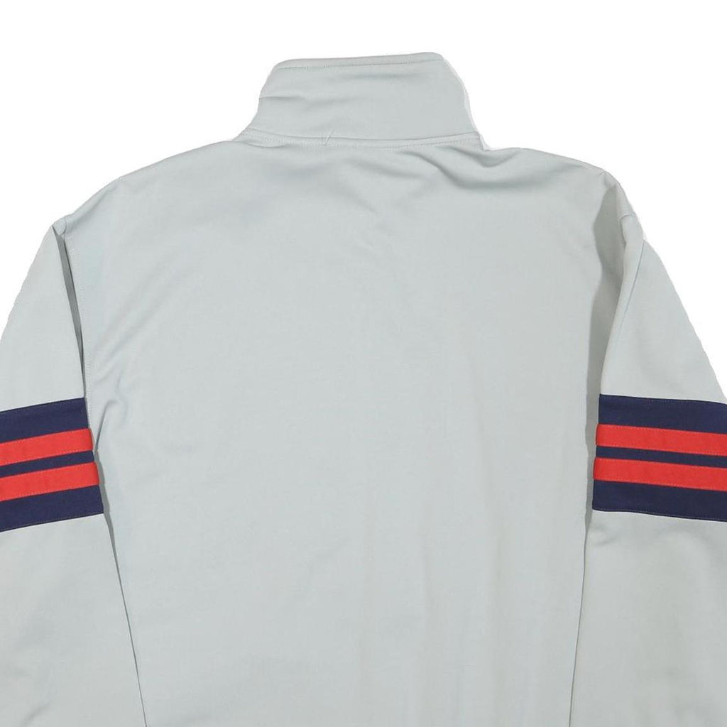 REEBOK Mens Grey & Navy Blue Athletic Jacket L Polyester Blend Zip Track Sports