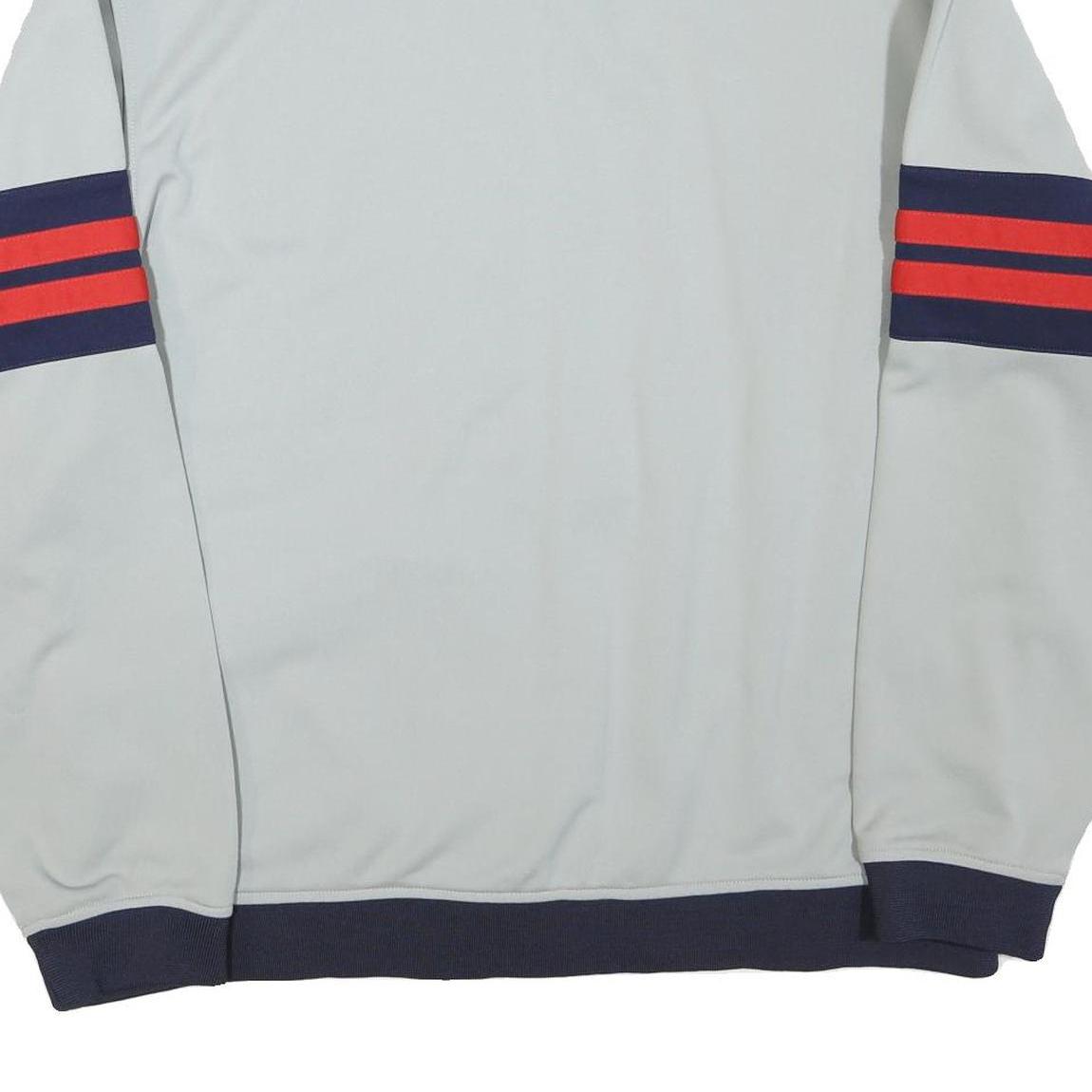 REEBOK Mens Grey & Navy Blue Athletic Jacket L Polyester Blend Zip Track Sports