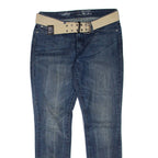 LEVI'S Demi Curve Belted Womens Jeans Blue Regular Skinny Stone Wash W29 L31