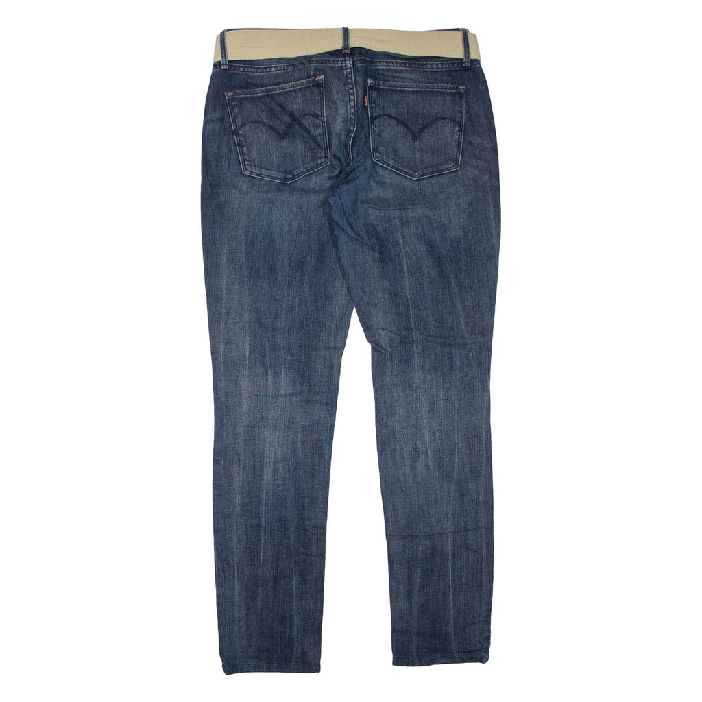 LEVI'S Demi Curve Belted Womens Jeans Blue Regular Skinny Stone Wash W29 L31