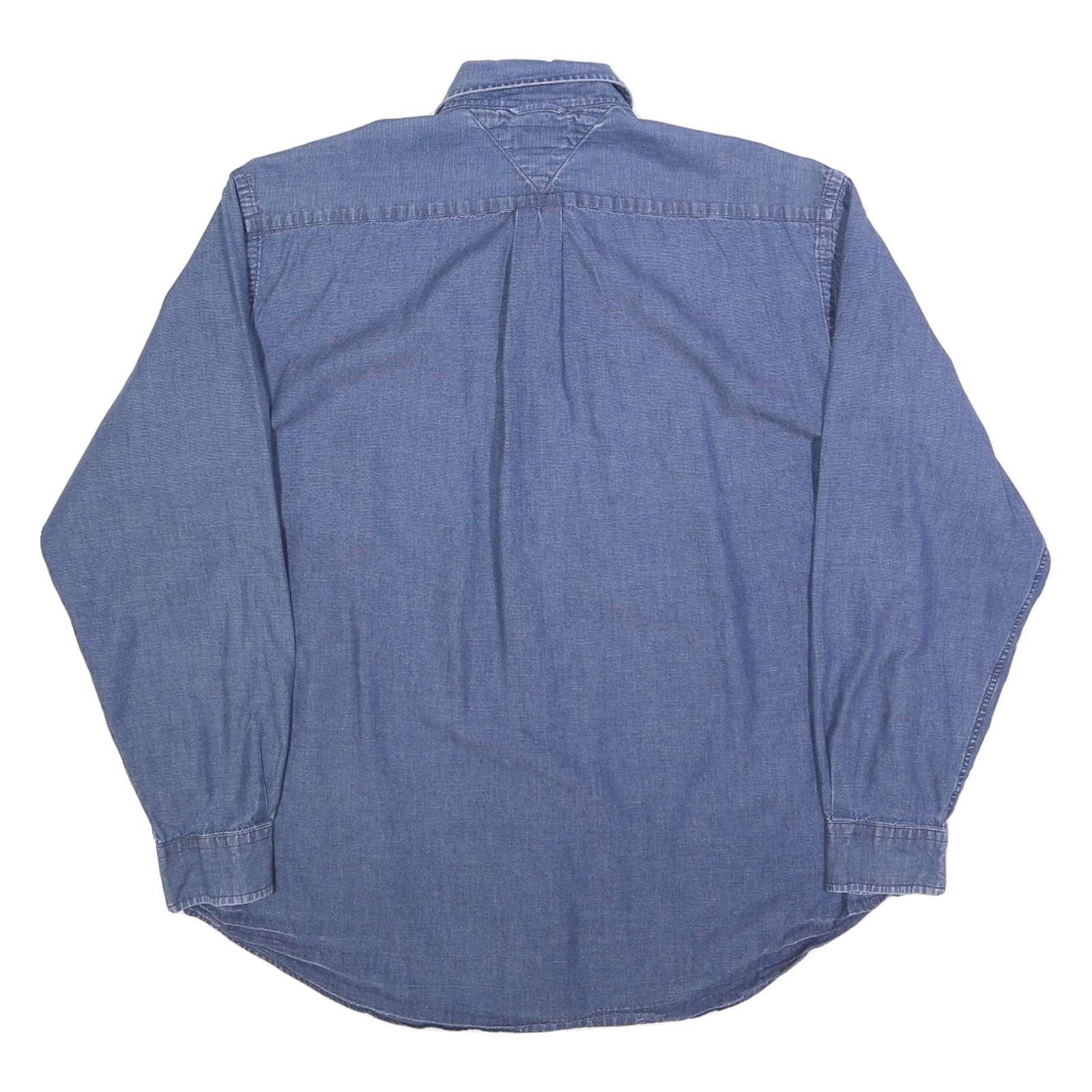 TOMMY HILFIGER Mens Blue Denim Shirt M Cotton Blend Classic Fit Casual