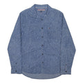 TOMMY HILFIGER Mens Blue Paisley Cotton Blend Shirt L Long Sleeve Button Collar