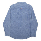 TOMMY HILFIGER Mens Blue Paisley Cotton Blend Shirt L Long Sleeve Button Collar