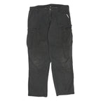 CARHARTT Mens Cotton Blend Black Regular Tapered Trousers W34 L29 Workwear