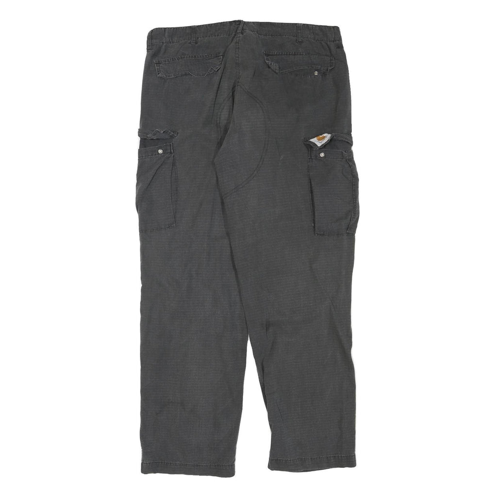 CARHARTT Mens Cotton Blend Black Regular Tapered Trousers W34 L29 Workwear