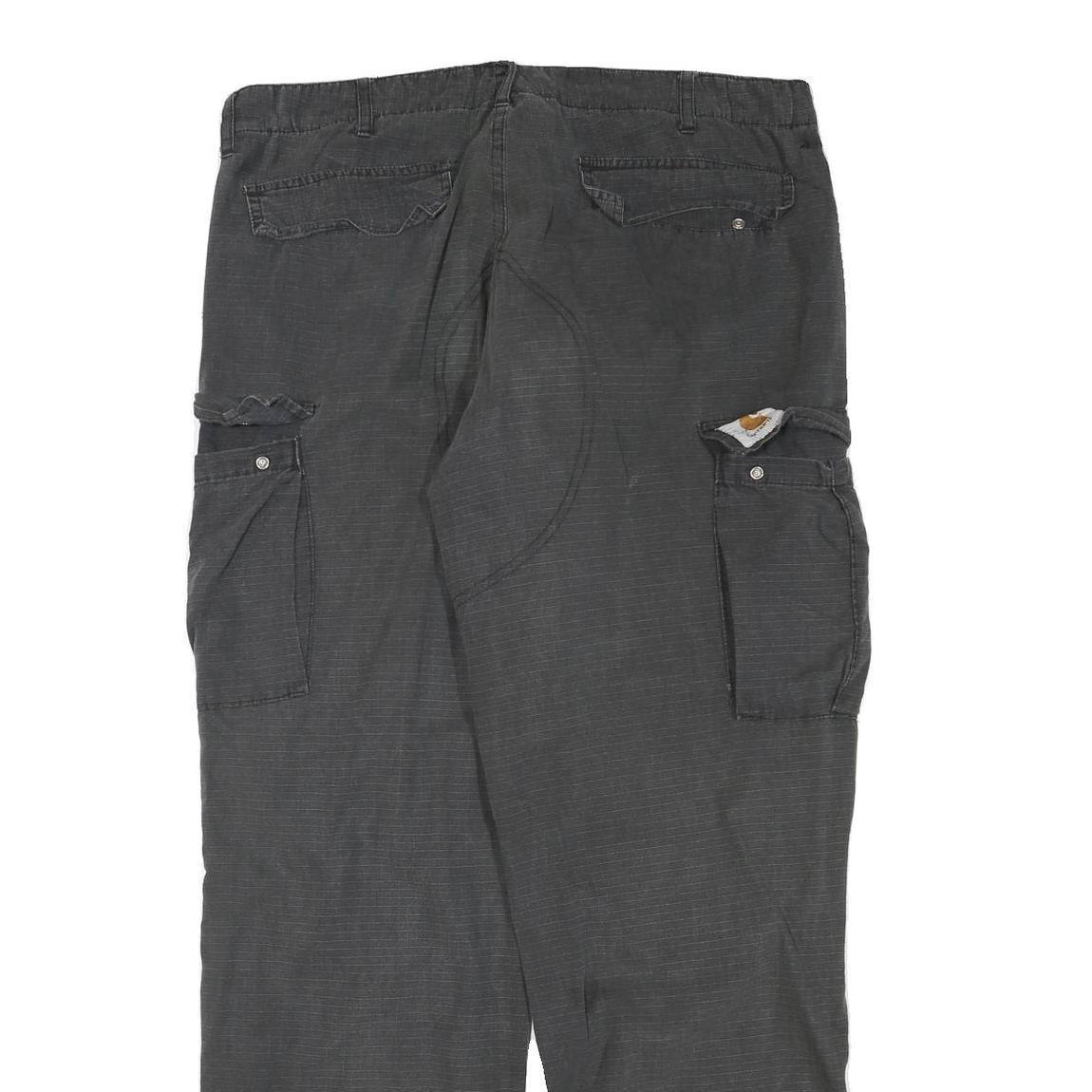 CARHARTT Mens Cotton Blend Black Regular Tapered Trousers W34 L29 Workwear