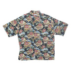 HALF MOON BAY Mens Hawaiian Shirt Black Crazy Pattern 2XL