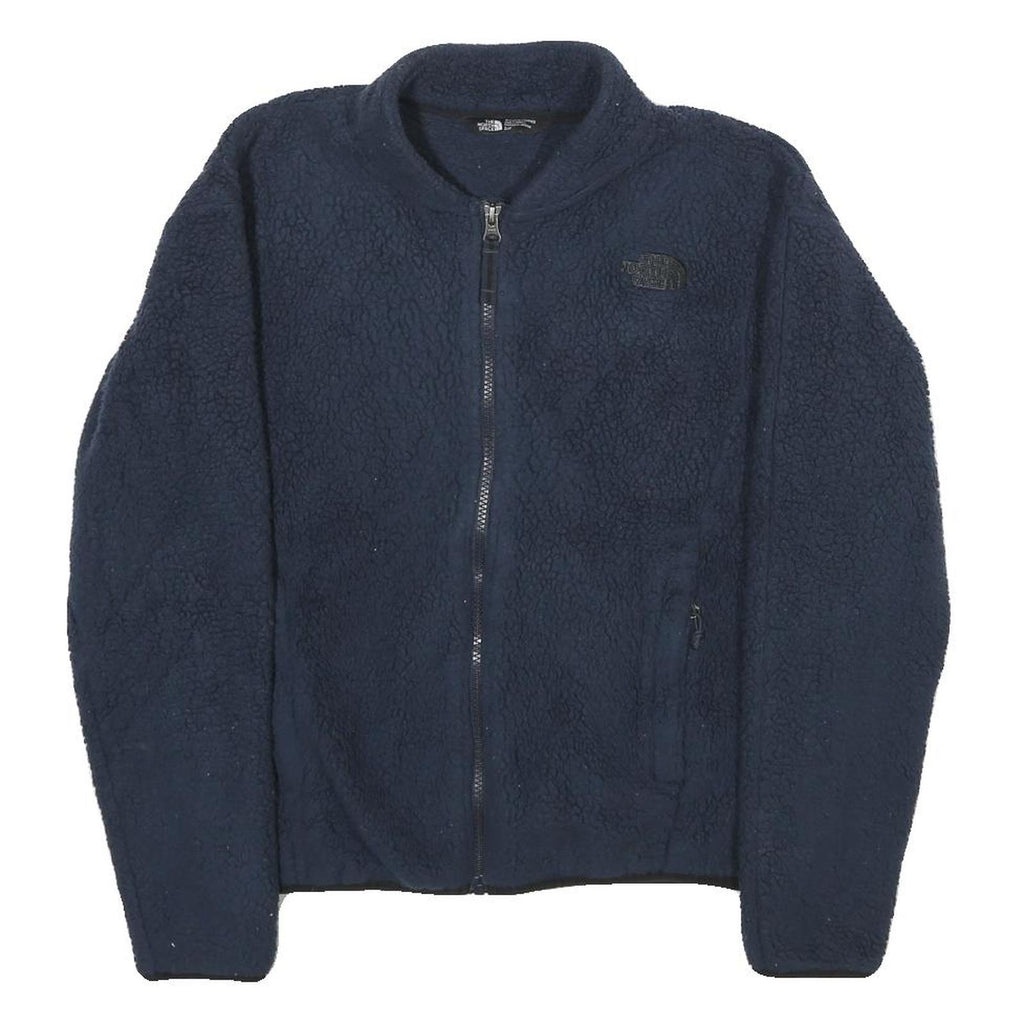 THE NORTH FACE Womens Navy Blue Fleece Jacket S Polyester Zip Casual Outdoor