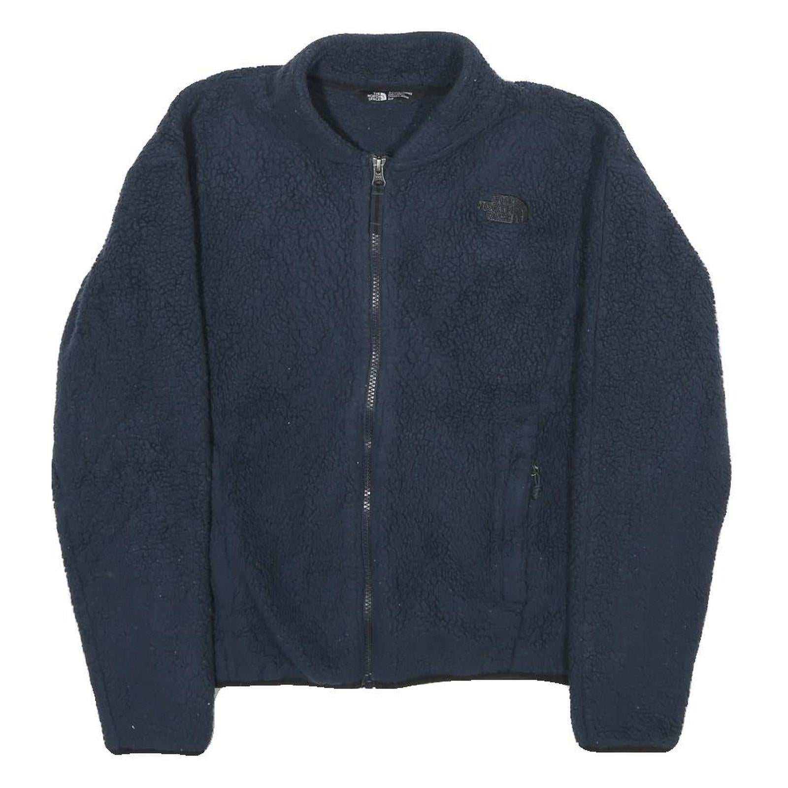 THE NORTH FACE Womens Navy Blue Fleece Jacket S Polyester Zip Casual Outdoor