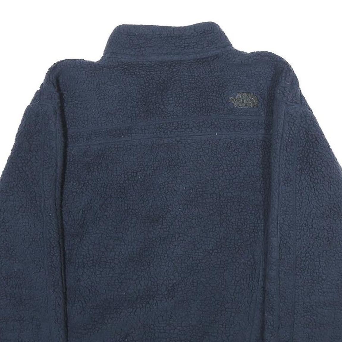 THE NORTH FACE Womens Navy Blue Fleece Jacket S Polyester Zip Casual Outdoor