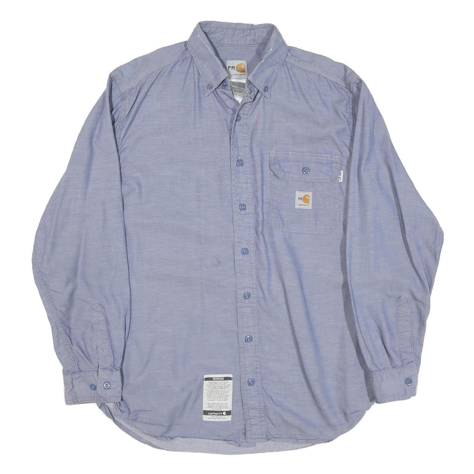 CARHARTT Mens Blue Cotton Blend Button-Down Long Sleeve Shirt M Casual Workwear
